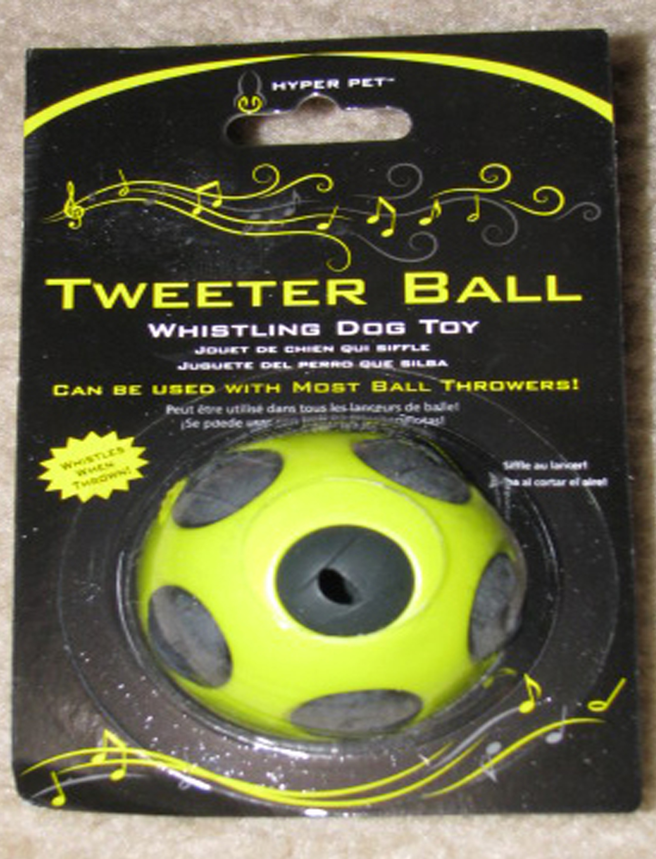 Whistling dog ball from Hyper Pet.
