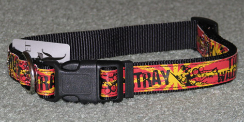 Black, red and yellow dog collar.