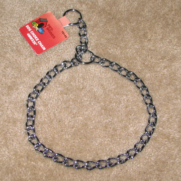 Steel choke chain for dogs.